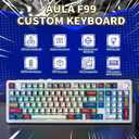 x Aula F99 Pro Mechanical Keyboard, Wireless Gaming Keyboards RGB Backlit Hot Swappable Custom Creamy Bluetooth Computer Keyboard, Tri-Mode BT5.0/2.4GHz/USB-C, Pre-lubed Switches PBT Keycaps