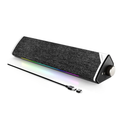 SOULION R60 Bluetooth Computer Speakers, USB Plug-N-Play PC Speakers with LED Dynamic Light, Surround Sound Soundbar Speakers with Rotary Switch for Desktop Laptop (USB-C to USB Adapter Included)