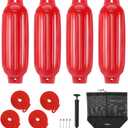 Affordura Boat Fender 4 Pack Boat Bumpers Fenders with 4 Ropes, Boat Bumpers for Pontoon Boat Fenders Inflatable