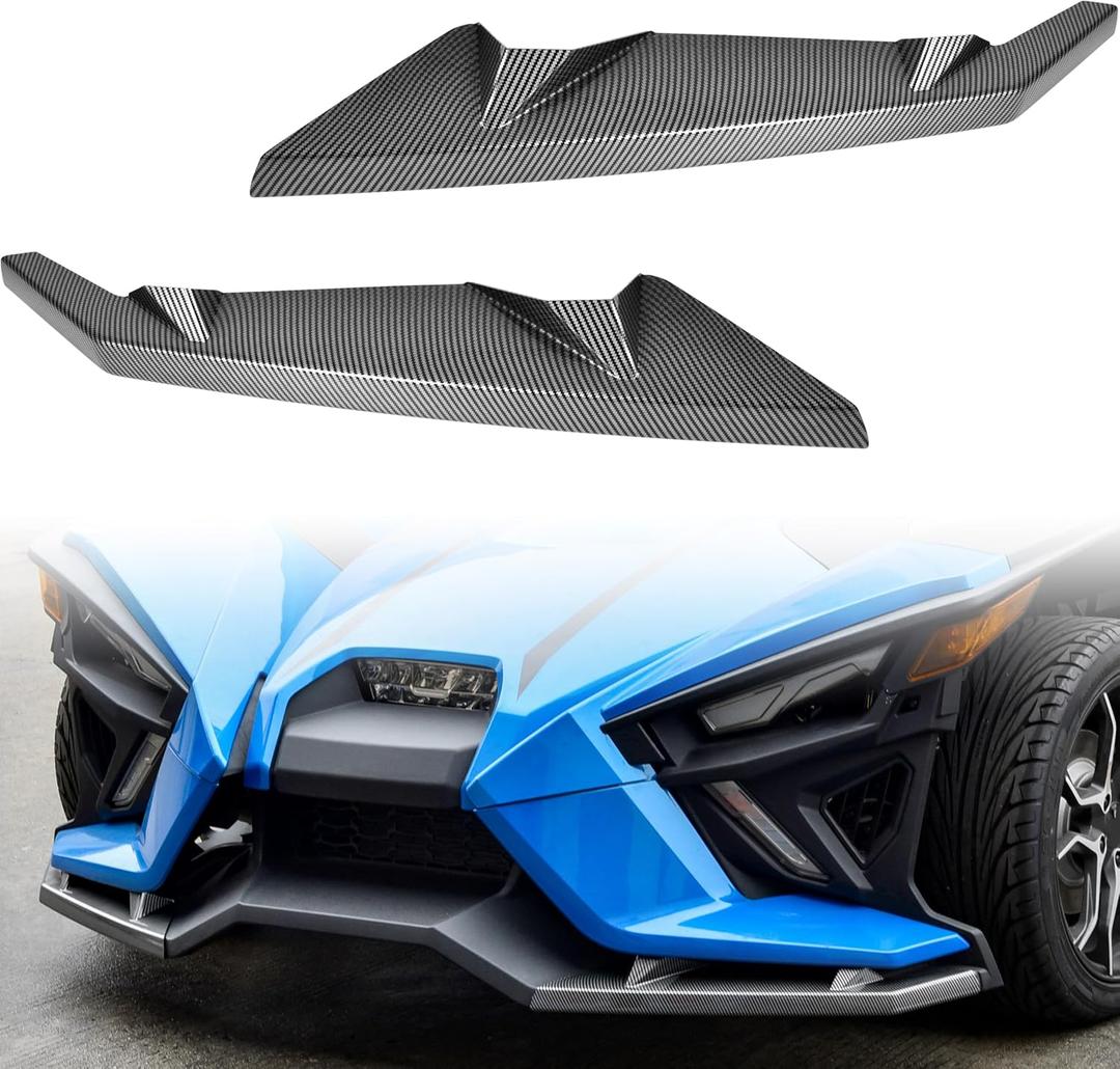 SAUTVS Front Wing Guards for Polaris Slingshot 2020-2024, Carbon Fiber Style Front Bumper Winglet Trim Front Wing Protector for Polaris Slingshot 2015-2024 Accessories