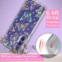 Clear Glitter Butterfly for Galaxy S24 Plus Case, [Screen Protector] Shockproof Thin Flower Slim Cute Crystal Bling Women Hard Back Soft TPU Bumper Protective for Samsung S24 Plus 6.7 inch