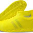 Waterproof Silicone Rubber Shoe Covers for Rain, Non-Slip Easy-handy Water Resistant Overshoes Outdoor Cycling Hiking Protectors Apply to Men, Women, Kids (Medium, YELLOW)