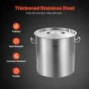VEVOR Stainless Steel Stockpot, 53 Quart Large Cooking Pots, Cookware Sauce Pot with Lid, and Handle, Heavy Duty Commercial Grade Stock Pot, Sanding Treatment, for Large Groups Events Silver