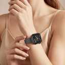 Ultra-Slim Milanese Loop Compatible with Apple Watch Band for women 42mm 41mm 40mm 38mm 46mm 45mm 44mm, 14mm Width Metal Mesh Strap with Strong Magnetic Lock, Lightweight Breathable Replacement Band for iWatch Series SE 11 10 9 8 7 6 5 4 3 2 1