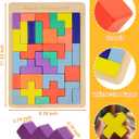 Dementia Activities for Seniors Wooden Tiles Gifts Geometric Cognitive Products & Training Easy Memory for Alzheimer's Elderly Cognitive Craft Gifts