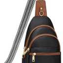 SYTRAH Anti Theft Crossbody Bags for Women, RFID Sling Bag Travel Purse, RFID Cross Body Purses Chest Bag for Travel Black Brown