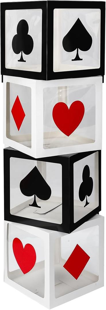 4 Pcs Large Casino Dice Favor Boxes 12 x 12 x 12 Inch Casino Theme Party Decorations Vegas Jumbo Giant Dice Centerpieces Graduation Prom Birthday Party Supply