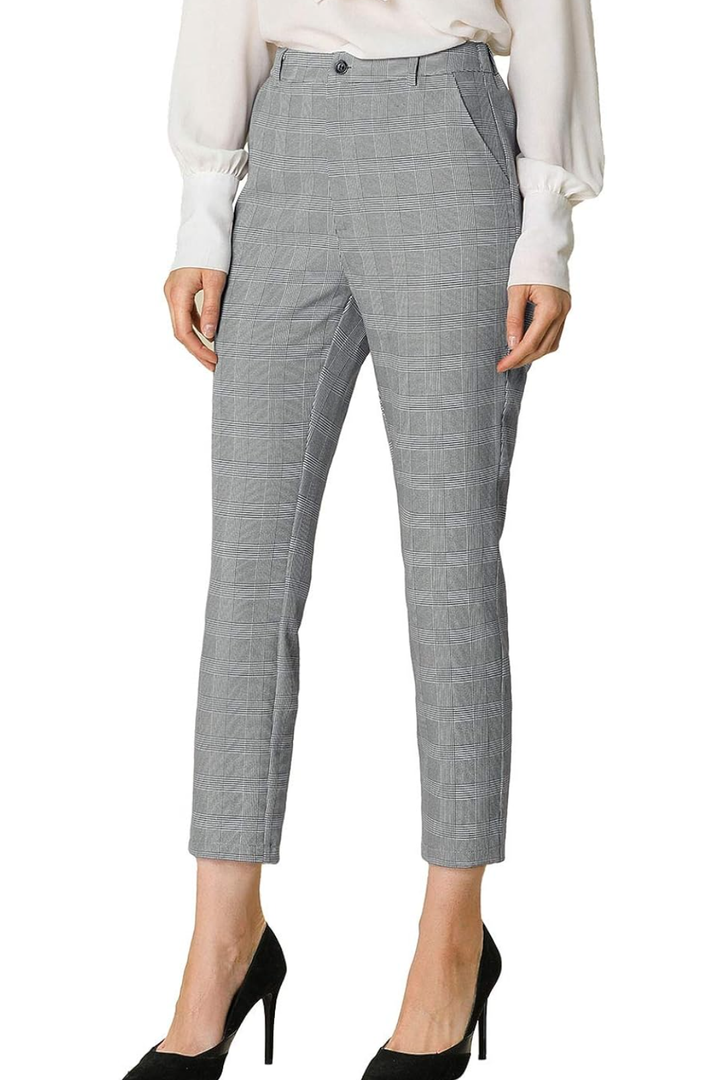 Allegra K Women's Work Dress Pants High Waisted Office Ankle Pants, M