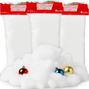 3 Pack Fake Snow Fluff Sheet  45 sqft Fluffy Cotton-Like Christmas Snow for Mantle, Tabletop, Winter Village, Tree Base & Nativity Display Decoration