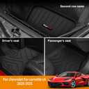for 2020-2025 2026 Chevy Corvette C8 Accessories Floor Mats and Front Rear Cargo Mats Trunk Liner Full Set TPE All Weather Protection (Full Set)