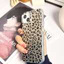 Srddty Compatible with iPhone 16 Case with Leopard Print, Cute Cheetah Retro Aesthetics Design for Girls Women, Clear Soft Bumper Hard Back Slim TPU Shockproof Matte Protective Phone Cover (Brown)