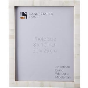 Handicrafts Home White 8x10 Picture Frame for Modern Minimalist Home Decor, Wedding Gift, Farmhouse Wall Decor, Boho Shelf Styling, Vintage Bone inlay Frames for Aesthetic & Living Room Picture Frame