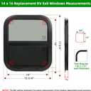 NOVINO RV Window for Trailer Camper,Vertical Sliding Replacement RV Window for Cargo Trailer Camper Utility Van Truck SUV,14" W x 16" H, Fit 15/16" or 1-3/8" Thick Wall,Allow Error 1/16",DOT Approved