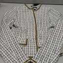 Allegra K Women's Plaid Tweed Blazer Long Sleeve Open Front Work Office Short Jacket, XS