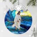 Jesus Christ Christmas Decorations - God Jesus Home Decor | Stained Glass Ornament | Christmas Ornaments for Tree | Christian Holiday Ornament Christian Gifts, Religion Gifts, Gift Ideas, Xmas Gift