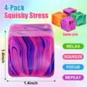 4 Pack Fidget Toys Squishy Stress Toys.Fidget Squeeze for Adults, Squishy Balls for AnxietyStress Relief & Easter Basket Stuffers Classroom Prizes