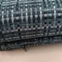 Restaurantware Amalfi 16 x 12 Inch Plastic Placemats Set Of 6 Basketweave Outdoor Placemats - Heat Tolerant No Stain Baltic Blue Vinyl Dining Table Placemats Waterproof Easy To Clean