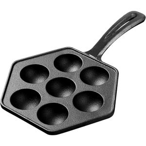 WUWEOT Nonstick Aebleskiver Pan, Cast Iron Takoyaki Griddle Stuffed Pancake Maker for Making Munk, Pancake Balls, Poffertjes, Puffs, Takoyaki, Banh Khot, Thai Kanom Krok