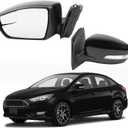 Dasbecan Left Driver Side Mirror Assembly Compatible with 2015-2018 Ford Focus Black Rearview Mirror w/Blind Spot, Power Glass and Turn Signal (5Pin) (15-18 Left)