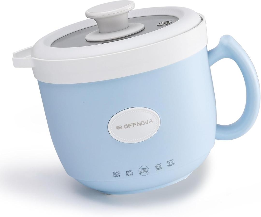 OFFNOVA Wax Melter 1.2L, 35OZ Candle Making Kit with Pouring Spout Suitable for Candle DIY Hobbyist Wax Warmer, Easy to Clean, Gift for Woman Man, Blue (Candle Melting Pot)