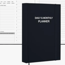 Daily & Monthly Planner for 2026 or Anytime  ADHD Planner Two Pages Per Day, Daily Planner Undated to Increase Focus, Eliminate Overwhelm, Achieve Your Biggest Goals, 8.5'' × 11'', Black