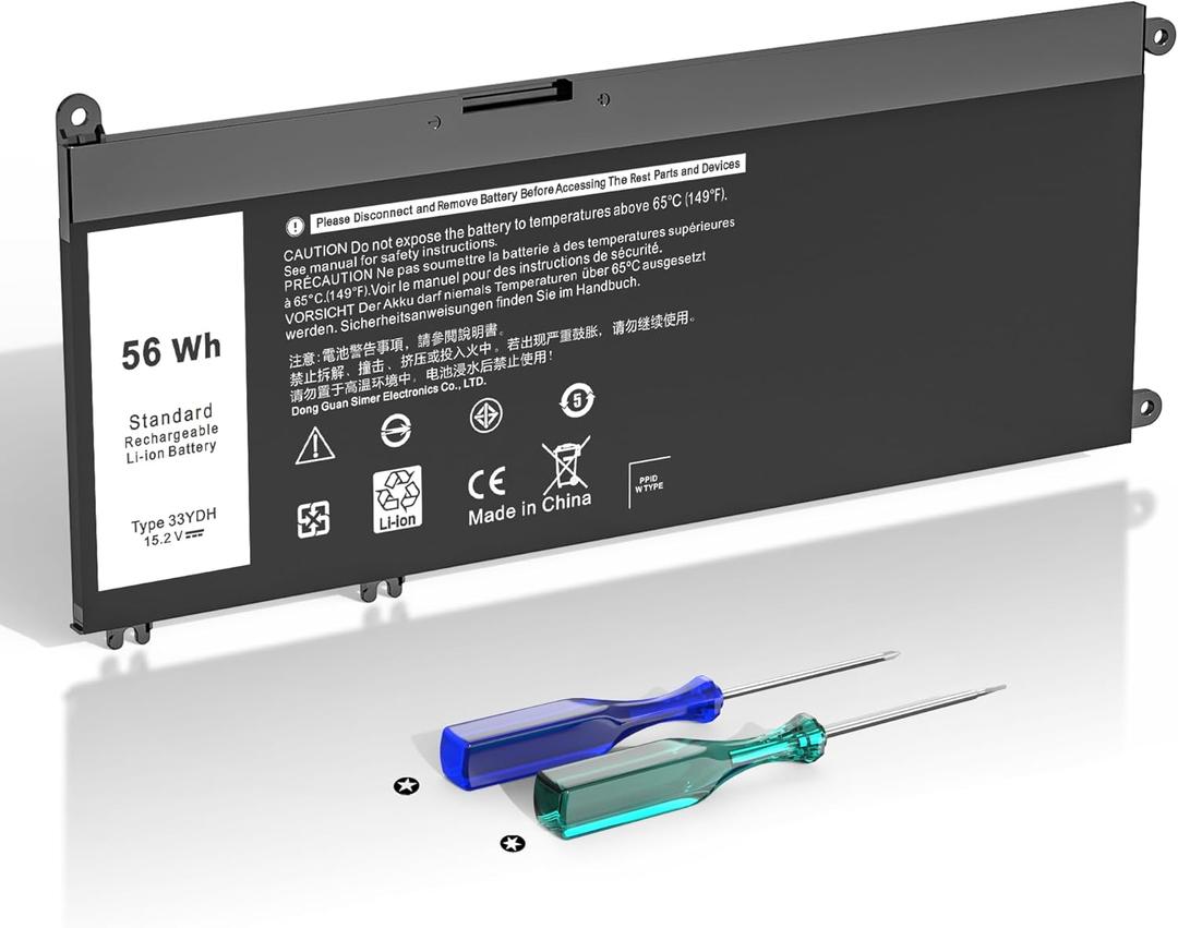 56WH 33YDH Battery Compatible with Dell Inspiron 17 7000 7778 7779 7786 7778 G3 3579 3779 G5 5587 G7 7588 15 7577 Latitude 13 3380 14 3490 15 3590 3580 99NF2 PVHT1 P72F P30E 81PF3 081PF3