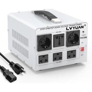 LVYUAN 5000W Voltage Transformer Power Converter Step Up 110V to 220V, Step Down 220V to 110V, 110/120 Volt - 220/240 Volt