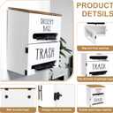 2 in 1 Trash Bag Dispenser, Double Wall Mounted,Wood Trash Bag Holder, used in kitchen, garage, laundry room, can store Environmentally friendly food bags and garbage bags (White)