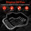 Engine Oil Pan with Drain Plug, Compatible with 2002-2006 Toyota Camry, 2002-2006 Solara, 2009-2013 Corolla, 2009-2013 Matrix, 2001-2007 Highlander, 2004-2005 RAV4, L4 2.4L, Gas 2AZ-FE