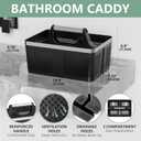 BYUNER Black Shower Caddy Portable: Plastic Bathroom Caddy Organizer with Handle and Holes, Cleaning Caddy, Hard Shower Basket Storage Tote for Toiletry, College Dorm Room Essentials for Men