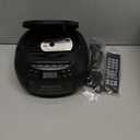 Greadio Boombox CD Player Cassette Player Combo, Boom Box Portable CD Players for Home with Bluetooth, Support AM FM Radio/Remote Control/AUX/USB/Earphone, AC/Battery Operated, LCD Display (Black)