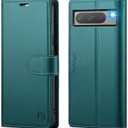 FLIPALM Wallet Case for Google Pixel 8 Pro 5G, RFID Blocking Credit Card Holder, PU Leather Folio Flip Kickstand Protective Shockproof Cover for Pixel 8 Pro (Blue-Green)