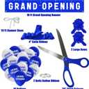 Grand Opening Blue Ribbon Cutting Ceremony Kit - 25" Giant Scissors with Blue Satin Ribbon, Banner, Balloons,Bows and More Supplies Grand Opening Decorations for Business