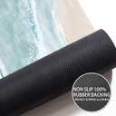 Coastal Beach Bathroom Mat Quick-Drying Non-Slip Rubber Bath Mats Super Absorbent Sand Wave Blue Teal Bath Mat Instant Dry Bathroom Rug in Front of The Kitchen Sink, Shower Room, Bathtub,16"x24"