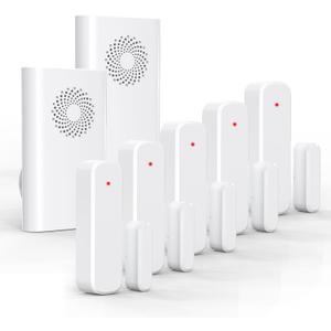 Wireless Door Chime, Door Open Sensor Alarm When Entry Business/Office/Store (500ft Range 51 Ringer Adjustable Volume) Home Alert Bell for Kid/Toddler Safety,2 Receiver +5 Sensor