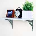 BRASSTAR Cast Iron Green European Style Wall Shelf Brackets Thick Wall Hanger Antique Home Farmhouse Decorative 2PCS Large 10.6in (Length) TQGJPT157