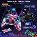 Switch Controllers for Nitendo Switch/Lite/OLED, 1200mAh Wireless Switch Pro Controller, 10 Colors Light & Cool Nebula Design, Switch Turbo controller with Vibration/Motion Control/Turbo/Gyro/Wake up