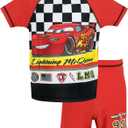 Disney Cars Boys' Lightning McQueen Two Piece Swim Set (5, Multicoloured)