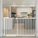 Extra Wide Baby Gates 57.5-62 Inch, Large Metal Safety Gate for Stairs, Doorways - No Drilling, Pressure Mounted Pet Gates for Kids & Dogs