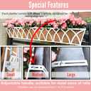 LaLaGreen Deck Railing Planter (2 Pack, 48") Extra Large Wall Mounted Hanging Planters with Coco Liner, White Metal Rectangular Window Box for Outdoor Plants Garden Fence Balcony Porch Patio Decor