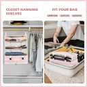 Surblue Hanging Closet Storage Bag Collapsible 3-Shelf Washable Oxford Fabric with 2 Hooks (XL 17.71*11.81*20in, Pink)