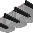Overhead Garage Storage System - Adjustable Tote Bin Racks, Heavy Duty Ceiling Storage, Supports Most Bins (4 Sets for 3 Bins)