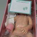 OCSDOLL Realistic Newborn Baby Doll 19inch 6.5Lbs Platinum Liquid Full Solid Soft Silicone Reborn Babies Girl Lifelike Weighted Sleeping Doll Closed Eyes