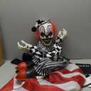 JOYIN 65" Halloween Hanging Scary Clown Decorations with Chain, with LED Lights Talking Animatronics Decor Outdoor Indoor for Haunted House Lawn Yard Patio