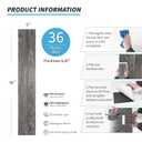 Art3d 36-Pack 54 Sq.ft Peel and Stick Floor Tiles Vinyl Plank Flooring Wood Look, Adhesive and Waterproof Tile Sticker for Bedroom, Living Room, Kitchen, RV in Ebony