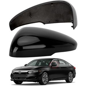 Driver Side Mirror Cover Replacement for Honda Accord 2018 2019 2020 2021 2022 - Left Side Mirror Covers, Rear View Mirror Cap Accessories With Lamp, Black