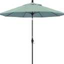 California Umbrella 9' Round Crank Lift, Collar Tilt, Aluminum Pole, Fiberglass Rib Patio Umbrella,