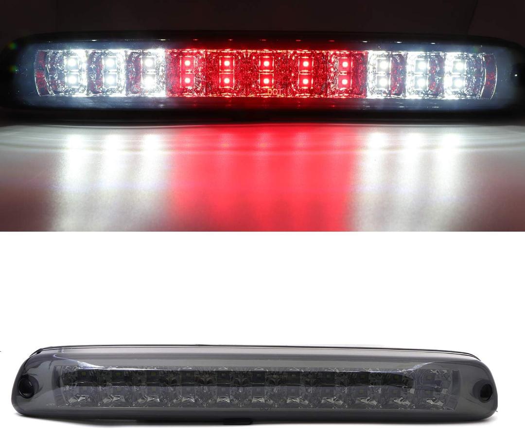 Youxmoto LED Third 3rd Brake Cargo Light Assembly Fit for Chevy 2004-2012 Colorado/GMC Canyon 2004-2012, Rear Roof Center High Mount Stop Light Replacement (Chrome Housing Smoke Lens)
