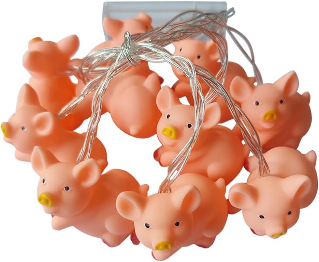 10LEDs Decorative Animal Shape Night Mood Light Romantic Lamp for Home Indoor Bedroom Party Festival Kids Room Dcor (Pig Style 3)