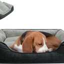 Miguel Dog & Cat Bed with Removable Cushion/Pillow - Washable, Anti-Slip, Dark Gray, 30 Inch Rectangle for Medium/Small Dogs & Cats (L (30" x 24" x 7"))